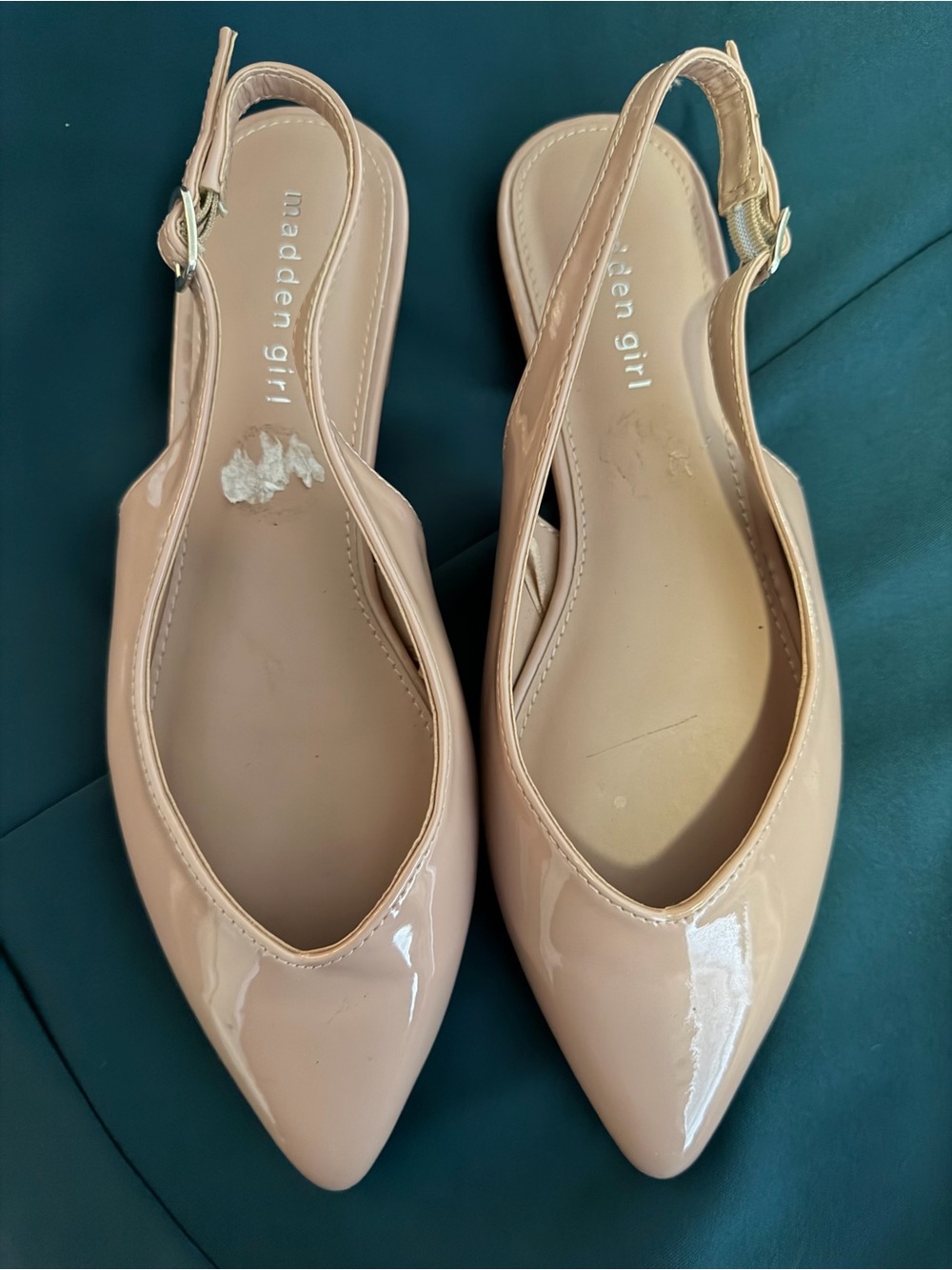 Madden Girl Blush Patent Slingback Pointed Flats